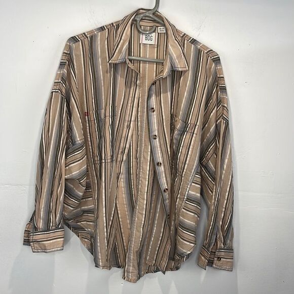 BDG Urban Outfitters Bell Button-Down Shirt  Striped Oversized Long Sleeve (XS) - Picture 5 of 16